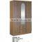 3 Door Clothes Wooden Almirah Designs With Mirror