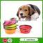Expandable Travel Pet Feeding Silicone Bowl for Dogs & Cats
