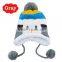 Crochet Baby Hat Stripe Pattern Cartoon Bear Design Thicken Kids Winter Caps