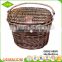 High quality wicker woven brown removable bicycle basket with lid