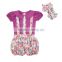 2017 Boutique summer baby clothing set baby girl suspender set children summer outfits with headband