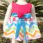 Cute cheap baby cotton dresses rainbow chevron dress for girls children baby clothing chevron dress