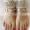 Crystal broad payal ANKLETS feet bracelet pair