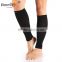 elastic copper nylon knit black long compression calf sleeve brace