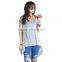 Moq.1pc lace design hollow stitching slim simple blank korean t shirt,Summer style t shirt,t shirt design