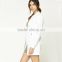 Open front longline flat collar ribbed trim belted waist womens online jackets