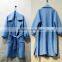 Woollen coat Supper start lovely style blue woollen coat factory price