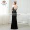 Latest Design party dress Customized Black and white applique deap V Cocktail Dresses