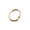 Double circled stainless steel nail bangle bracelet charm oval gold fits 7.5 inch wrist with rhinestone imbeded