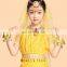 Girl's KID's Children Belly Dance Top Dance Costume Beads Coins Top Shining Chiffon Latest Long Sleeve Top Shining Net Yarn Top