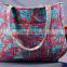 Hand Block Printed Cotton Beach Bag Quilted Large Gypsy Tote Purse Bohemian Carry shoulder bag