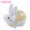 Hot sale in Amazon gift for girls top quality nature resin cute rabbit shape unbreakable piggy bank cartoon saving money box