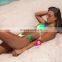 Micro bikini thong sexy swimsuit print triangle bikini tied dye swimwear strappy swimsuits neon green print bikinis 2019 women