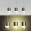 modern three head or six head fashion acrylic LED pendant fixture candle shape hanging chandelier