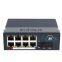 OEM  Industrial Grade 10/100Mbps 1 Fiber Optical Port  8 RJ45 Port Fiber To Ethernet Converter
