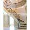 China Gold Supplier Modern Stainless Steel Arc Stairs Floating Glass Arc Staircase With Handrail Designs