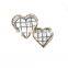 heart shape design natural wicker iron metal wire fruit storage basket set
