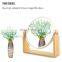 New design bamboo makeup mirror 2 sides bathroom cosmetic mirror table standing make up mirror