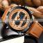 Lige 9964 Mulit Functions Mens Watches Aanalogue Digital Leather Waterproof Chronograph Sport Watches Men Wrist