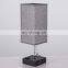 Amazon cross-border simple square linen table light pull switch bedside lamp USB charging table lamp
