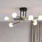 Mid Century Modern Multi-Lights Sputnik Ceiling Light fixture Semi Flush Mount Pendant Lighting Metal Vintage Metal Chandelier
