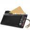 good quality genuine cow leather card holder change wallet coin purse with gold metal zip