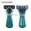 Beauty Razor Design Metal Handle Portable Travel 6 Blade System Shaving Razors For Women