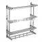 Factory direct sale stainless steel two tier wall mounted bathroom rack shelf