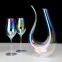 Popular Electroplated Gold Glass Wine Decanter 1500 ml With Amber Colored Wine Glass Set