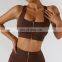 Activewear Manufacturers Custom Logo High Impact Fitness Bra Zipper Women's Sports Bra Plus Size Womens Yoga Sports Bra