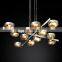 Hengzhi American Design Brass Crystal Light Mirror Pendant MONTESQUIEU SQUARE CHANDELIER for Home Living Room