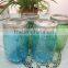 Custom design 16oz coloured glass mason jar with pipe, empty glass mason jar