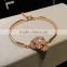 Fashion new gold bracelet 18K plated Jewelry Bangle new design flower Crystal Metal Bangle