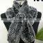 Fashion dyed 100% knitted real rex rabbit fur scarf for women