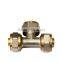 PEX/AL/PEX pipe fittings Reducing Tee/Male female brass connect tee