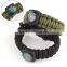 survival bracelet with compass outdoor survival paracord bracelet with fire starter