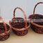 set of 3 new style oval willow baskets with board bottom