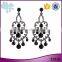 American and European Popular Heart Shape Black Painting Crystal Pendant Earring