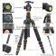 Q-666C Portable Professional Carbon Fiber Tripod &Ball Head for DSLR Camera