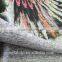 2016 New Winter Fashion Print Brush Fabric Peacock Feather Dress