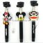 cartoon monopod, Portable Handheld cartoon selfie stick with cable , cute wired cartoon selfie stick monopd for christmas gift