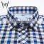 OEM t shirt for men plaid fabric men t-shirts embroidery designs