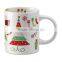 Christmas mustache ceramic mug 11oz Ceramic mug with chrismas tree decal
