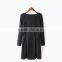 woman clothing round collar PU dress