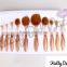 High quality 10pcs oval tooth makeup brushes set rose gold                        
                                                                                Supplier's Choice