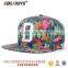 Wholesle Cheap Custom Embroidery Flat Brim Floral Snapback Hat Custom