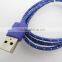 2014 New braided cable,3Ft/1M Fabric Braided Sync Cable Charger Cord for iPhone 6, 6plus