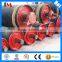 Rubber lagging flat belt drive pulley
