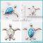 Wholesale Fashion Silver Jewelry ,925 Sterling Silver Created Blue Fire Opal Sea Turtle Penadnt Necklace