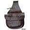 New Dark Brown Leather Red Stitching Sportster Throw Over Saddlebags